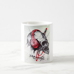 Mug Casque rouge crâne rythmique Dark Art Designer Ho