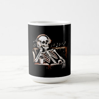 Mug Casque squelette Café Musique Esthétique sombre