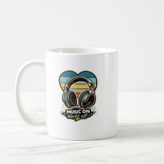 Mug Casque Vintage Design Musique Sur Monde Éteint