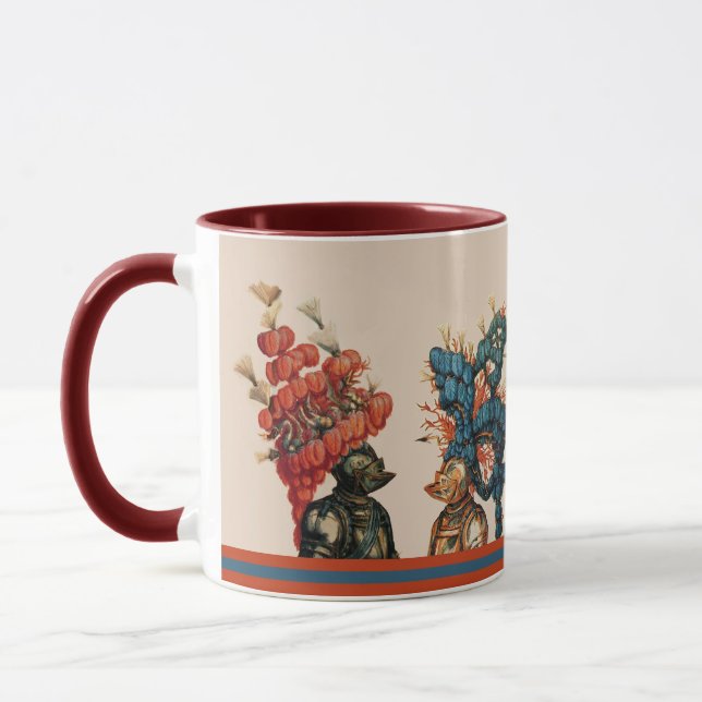 MUG CASQUES DE CHEVALIERS MÉDIÉVAUX AVEC DRAGONS PLUME (Gauche)