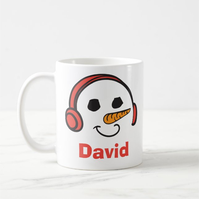 Mug Casques personnalisés Musique Snowman (Gauche)