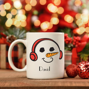 Mug Casques personnalisés Musique Snowman