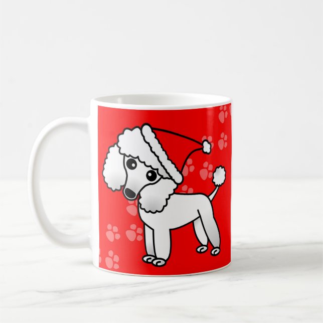 Mug Casquette blanc mignon de Père Noël de bande (Gauche)