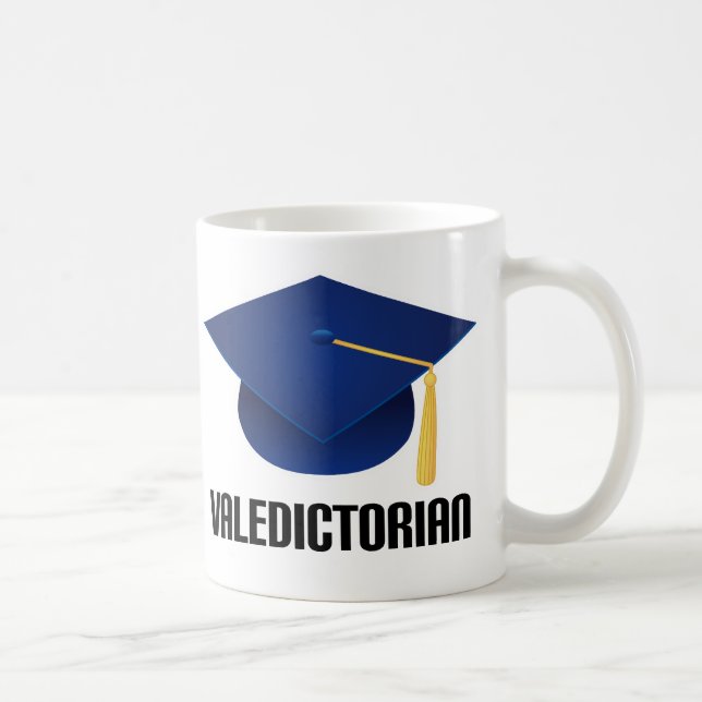 Mug Casquette bleu d'écarté de diplômé (Droite)