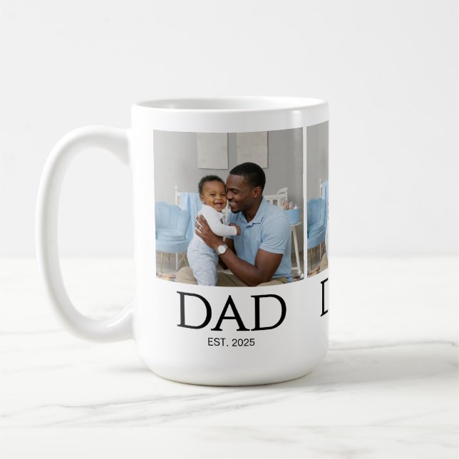 Mug Casquette Classique Établie Papa Photo Blanc (Gauche)