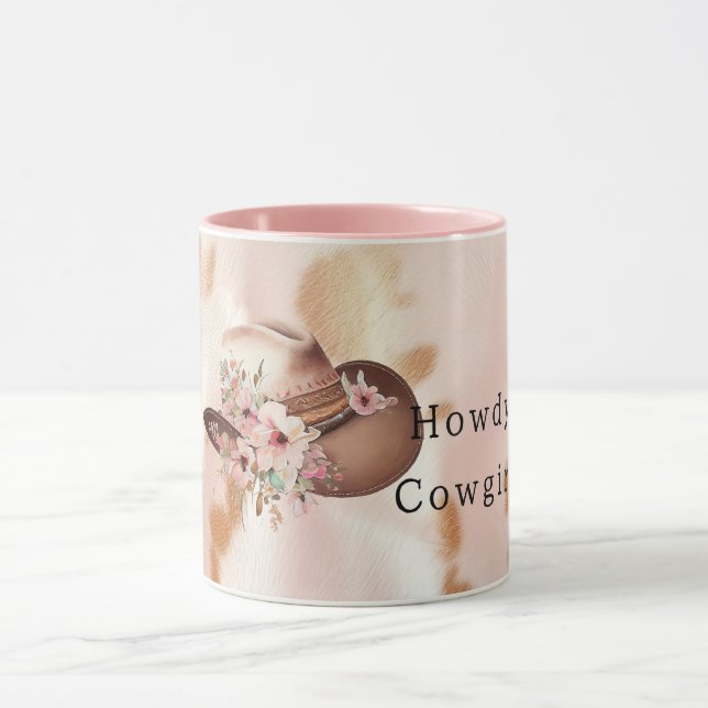 Mug Casquette de la vache blanche rose Tan Sud-Ouest (Centre)