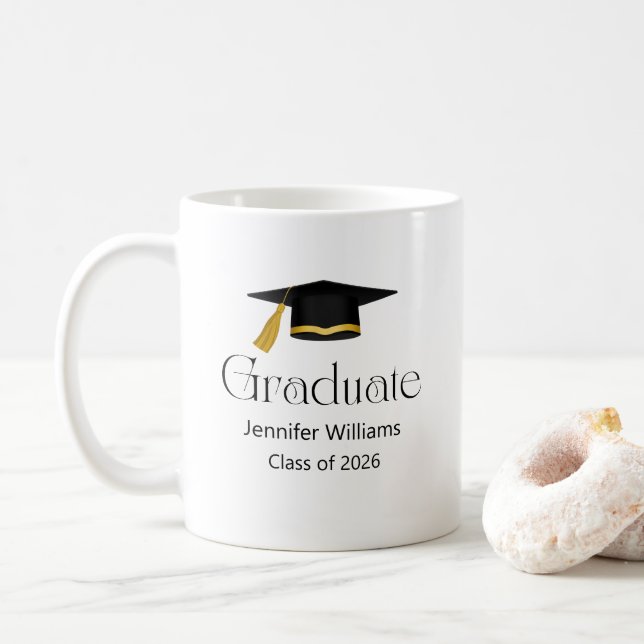 Mug casquette de remise des diplômes minimaliste moder (Avec donut)