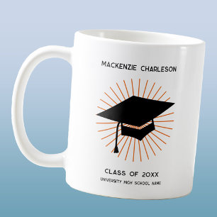 Mug Casquette de remise des diplômes minimaliste perso