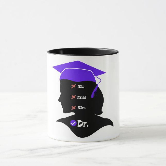 Mug Casquette mauve Mlle Mme Mme Dr Design pour le nou (Centre)