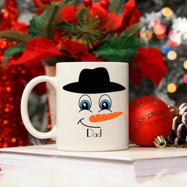 Mug Casquette noir Snowman personnalisé avec nom perso (Créateur téléchargé)
