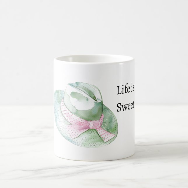Mug Casquette Rose Menthe La Vie est Douce (Centre)
