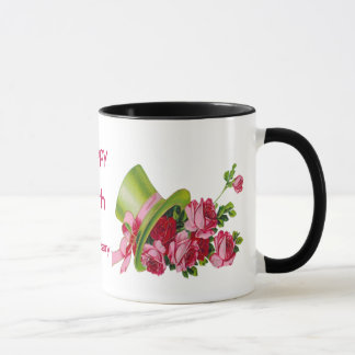 Mug Casquette supérieur et roses verts,