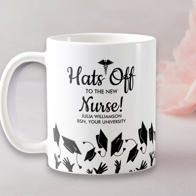 Mug Casquettes de l'école de soins infirmiers Nom de l (Créateur téléchargé)