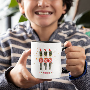 Mug Casse-noisette personnalisé rouge et or pour Noël