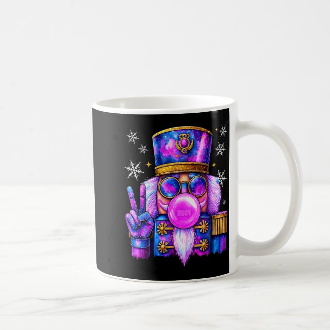 Mug Casse-noisette violet soufflant du bubble gum Noël (Droite)