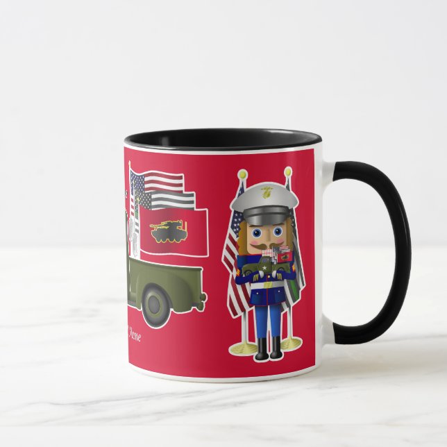 Mug Casse-noix marine avec petit camion militaire (Droite)