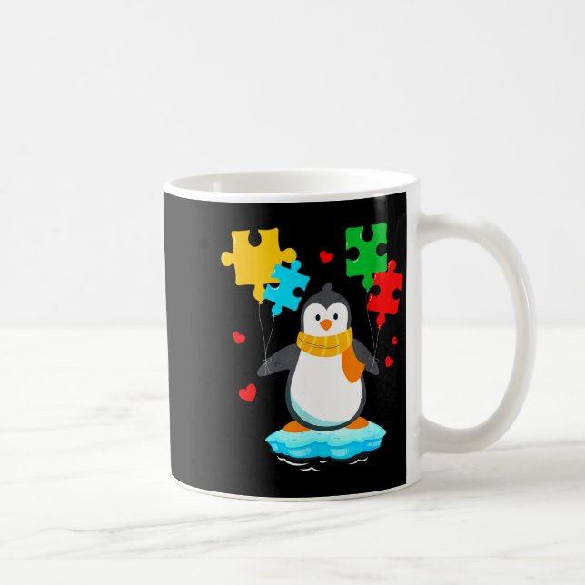Mug Casse-tête de pingouin drôle mois de sensibilisati (Droite)