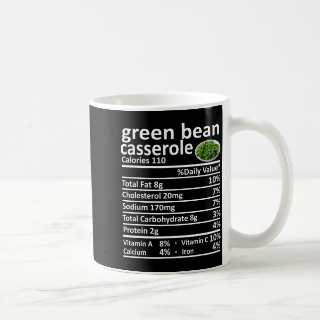 Mug Casserole Haricot Vert Nutrition Faits Alimentaire (Droite)