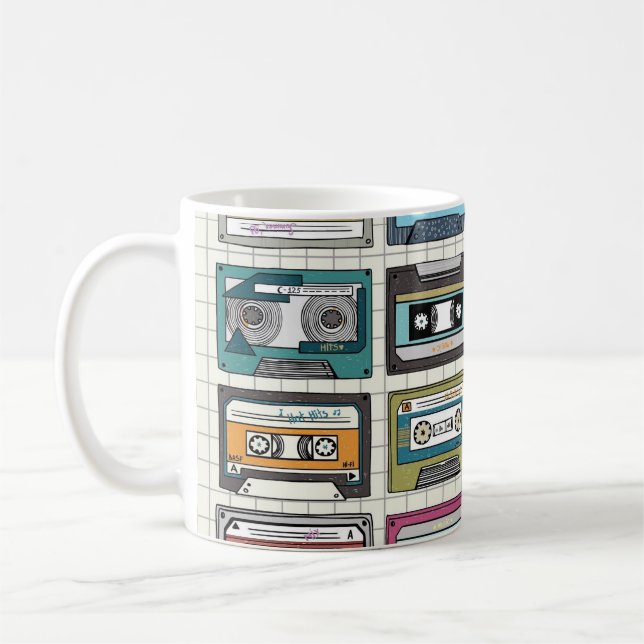 Mug Cassette de musique rétro : Icône nostalgique (Gauche)