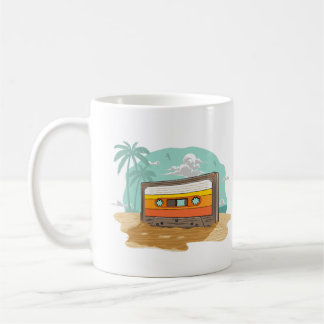 Mug Cassette Retro 80's sur la plage Rewind