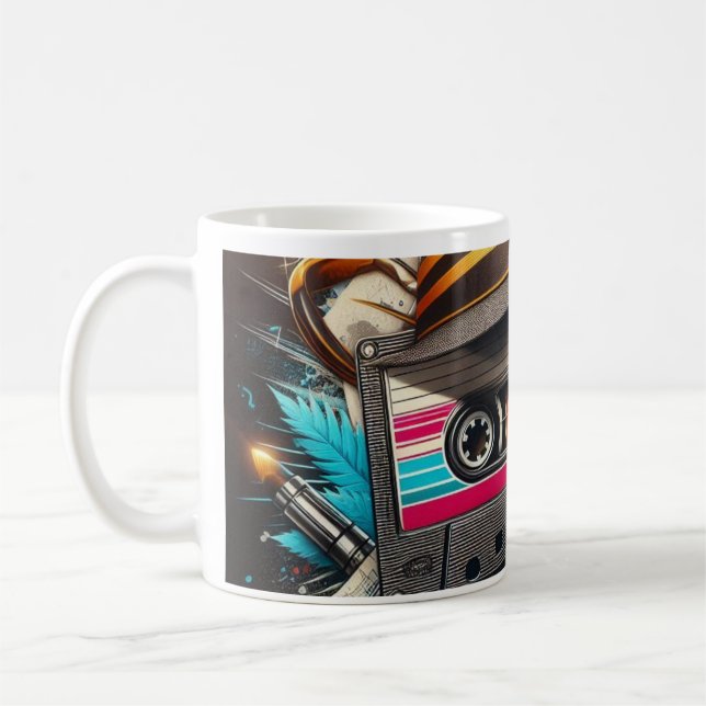 Mug Cassette Retro - Conception de musique Vintage (Gauche)