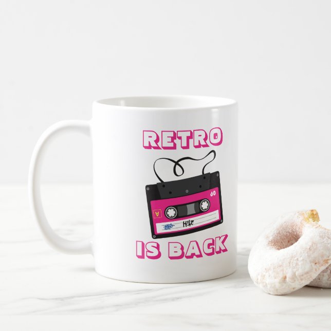 Mug Cassette Tape Retro 80's musique Super (Avec donut)