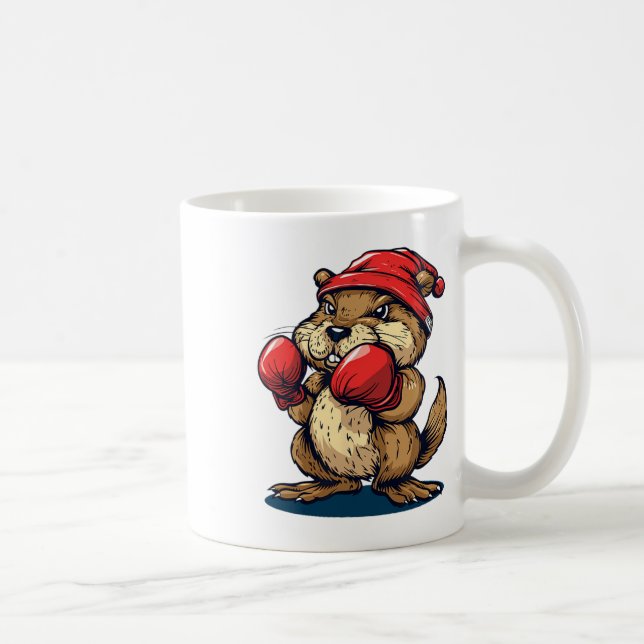 Mug Castor De Boxe cool Avec Gants Pour Une Applicatio (Droite)