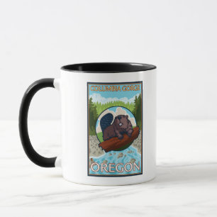 Mug Castor et rivière - gorge de Colombie, Orégon