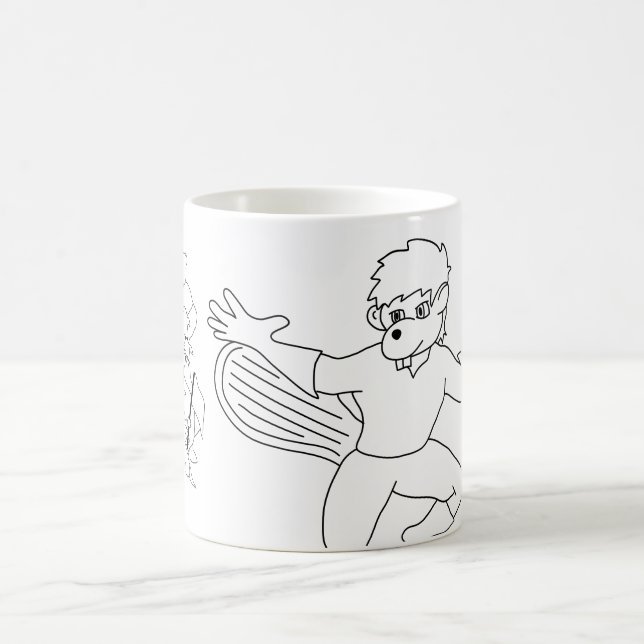 Mug Castor superbe d'insigne en bois (Centre)