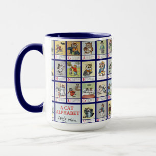 Mug Cat Alphabet, Louis Wain