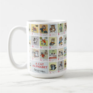 Mug Cat Alphabet, Louis Wain