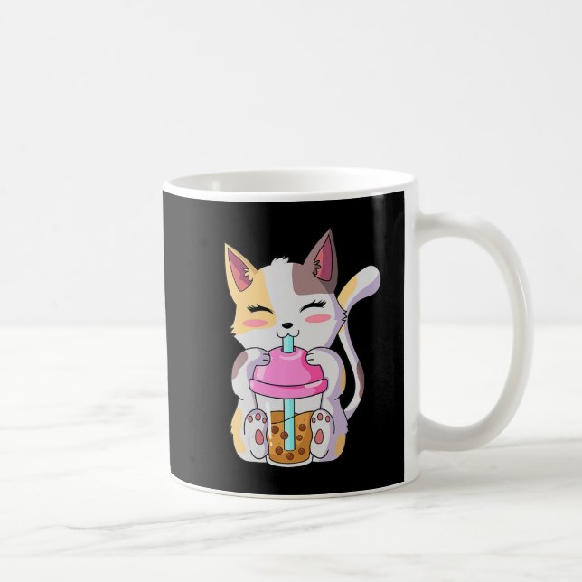 Mug Cat Boba Tea Bubble Tea Anime Kawaii Neko for Boys (Droite)
