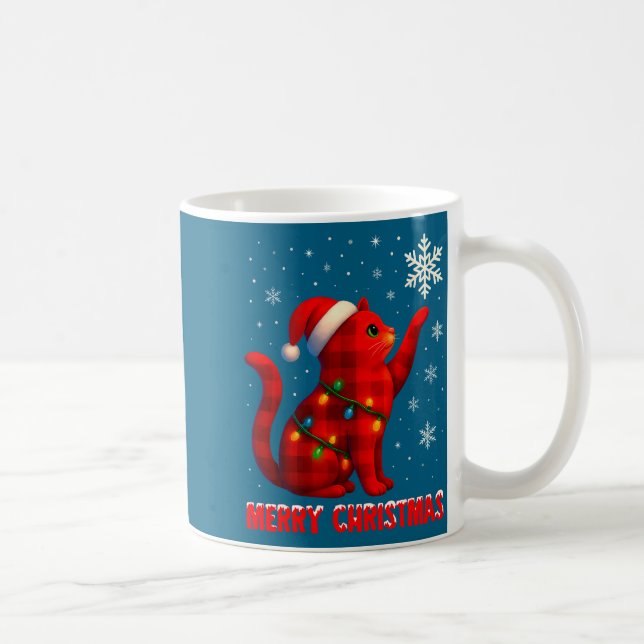 Mug Cat Christmas Light Reindeer Santa Christmas Cat L (Droite)