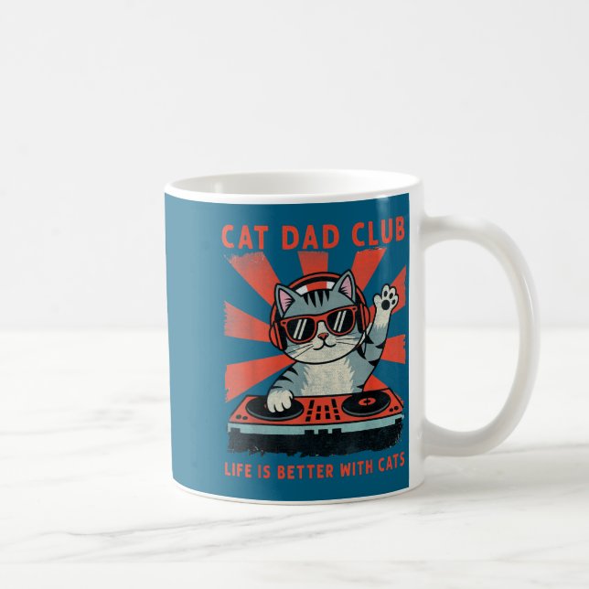 Mug Cat Dad Club, Life Is Better With Cats, Cat Dad Fu (Droite)