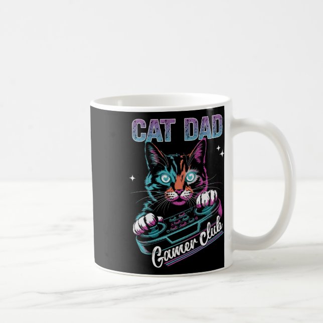 Mug Cat Dad Gamer Club Video Games Gaming Cat Player F (Droite)