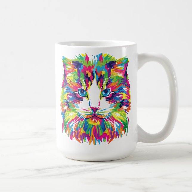 Mug Cat Face géométrique Prismatic Design-32453 (Droite)