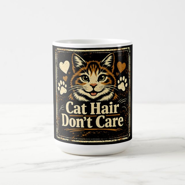 Mug Cat Hair Don't Care – Feline Owner Humor (Centre)