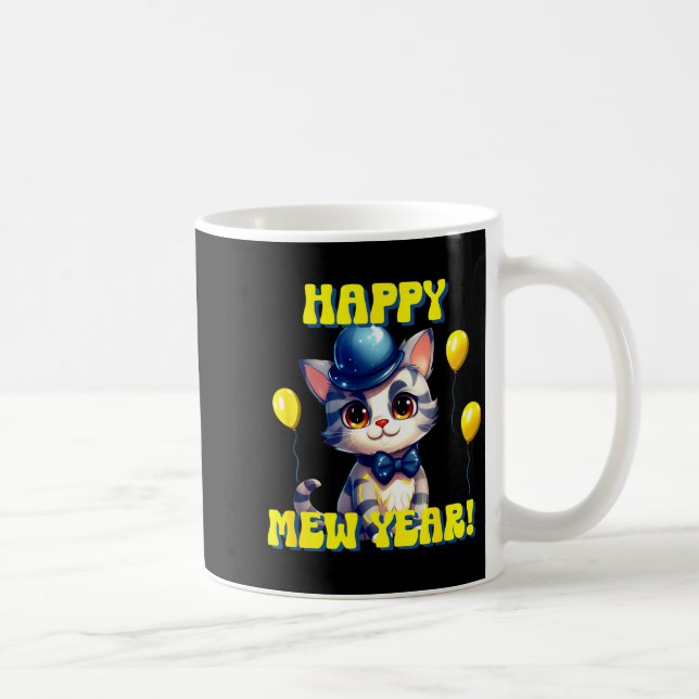 Mug Cat Happy New Year Mew Year Funny New Years Party  (Droite)