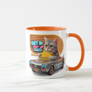 Mug Cat In Car Majesty Montez pour un taco