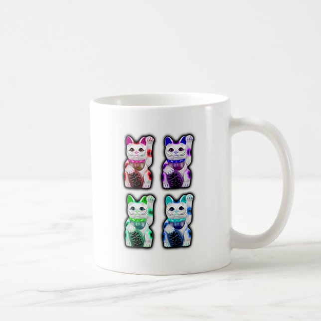 Mug CAT JAPONAIS d'argent de Maneki Neko (Droite)