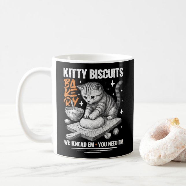 Mug Cat Kneading Baker Kitty Biscuits On Knead Em You (Avec donut)