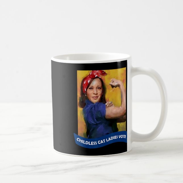 Mug Cat Ladies Vote Kamala 2024 Rosie Le Riveter (Droite)