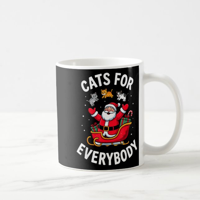 Mug Cat Lover Christmas Santa Sleigh Cats For Everybod (Droite)