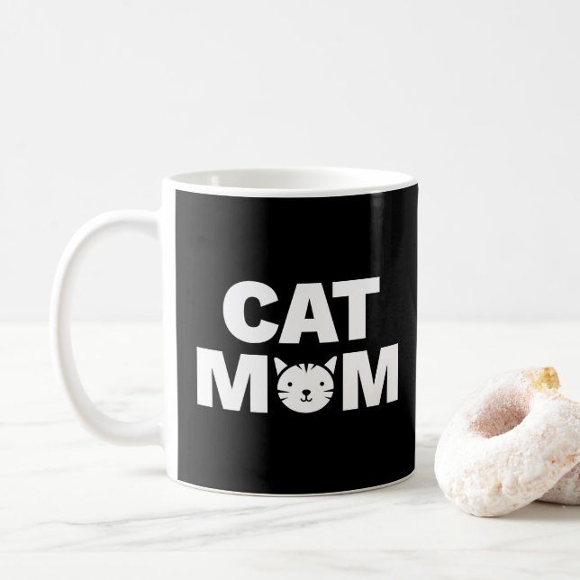 Mug CAT MOM (Noir) (Avec donut)