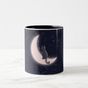 mug cat on moonlight