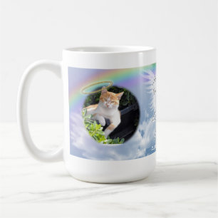 Mug Cat Photo Memorial Angel Wings Halo et Rainbow