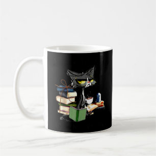 Mug Cat Reading And Coffee Because Murder Is Wrong