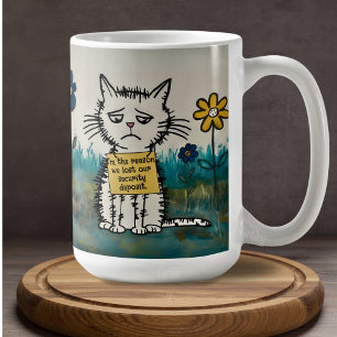 Mug Cat Shame Sign Drôle Phrase Cute Cartoon