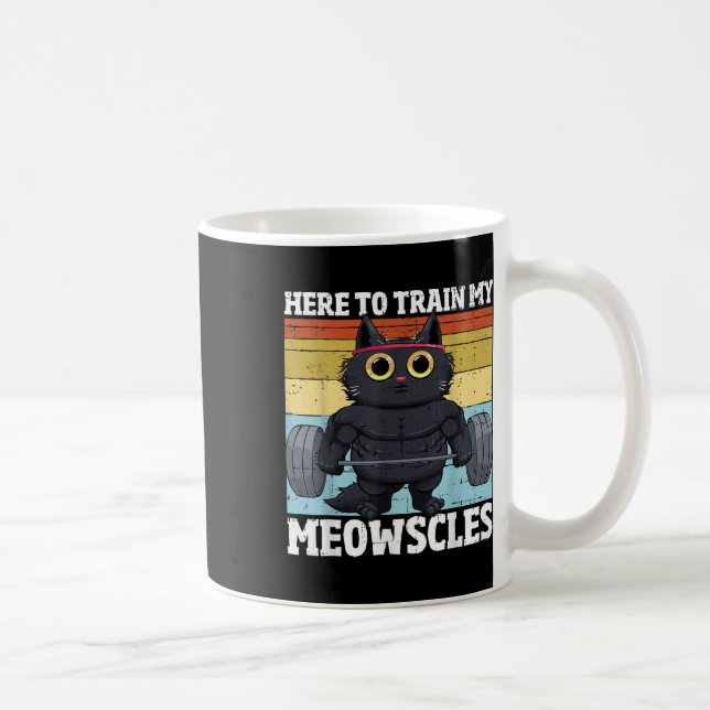 Mug Cat Train My Meowscles Funny Gym entraînement Cat  (Droite)
