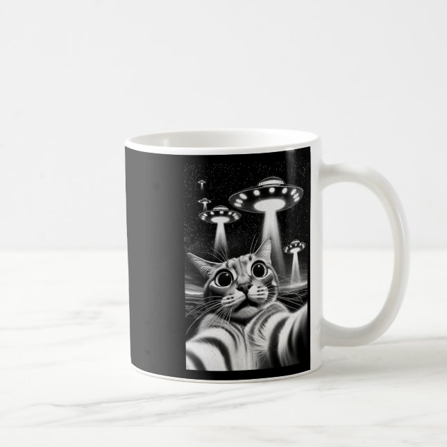 Mug Cat Ufo Funny Invasion Mème Retro Alien Cat Ufo Se (Droite)